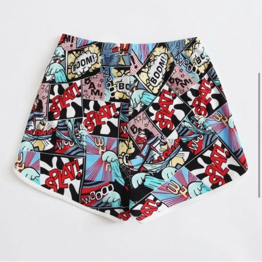 See new listing! NWT Pop art dolphin high waisted shorts front tie - Picture 5 of 6
